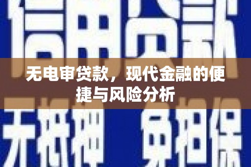 界首无电审贷款，现代金融的便捷与风险分析