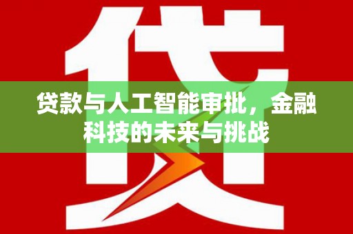 单县贷款与人工智能审批，金融科技的未来与挑战